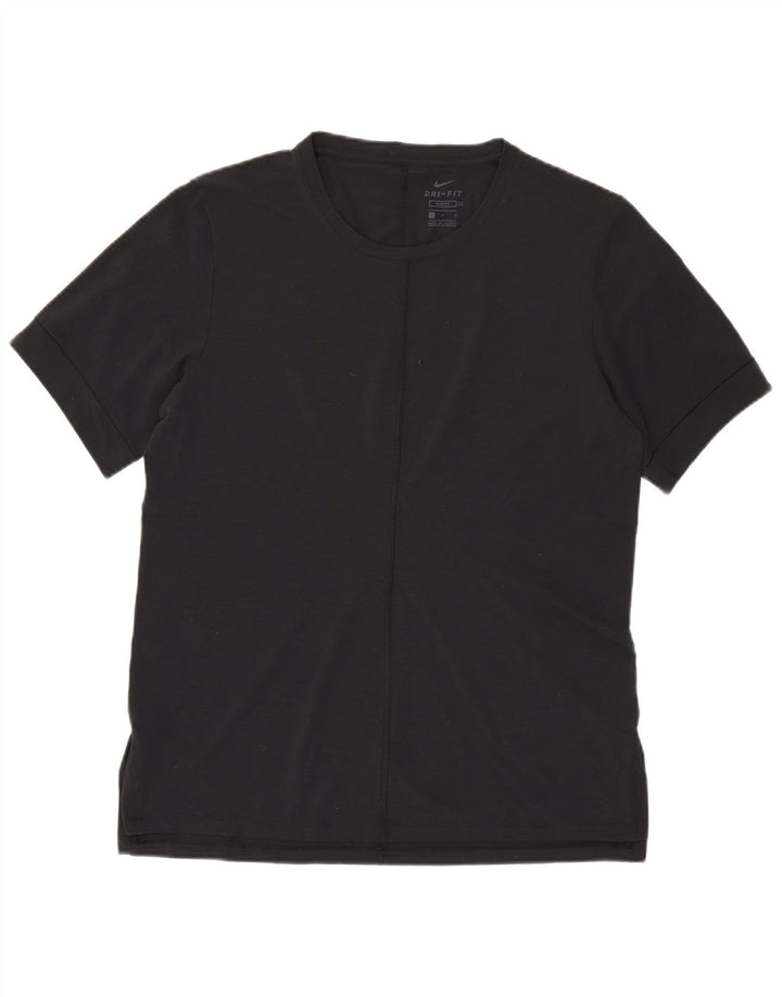 NIKE Herre Dri Fit Slim Fit T-shirt Top Stor sort polyester
