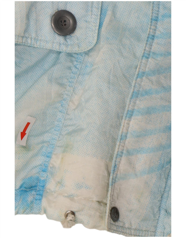 Vintage Herre Windbreaker Jacket UK 42 XL Blue Tie Dye Polyamid Retro