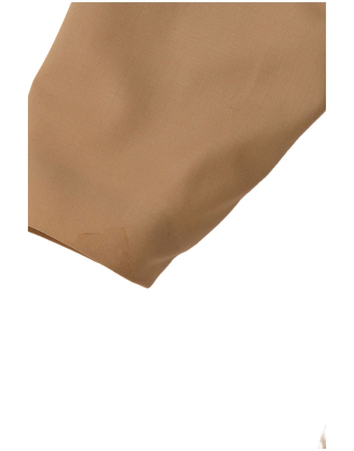 VINTAGE dobbeltradet blazerjakke til kvinder IT 44 Medium Beige Uld