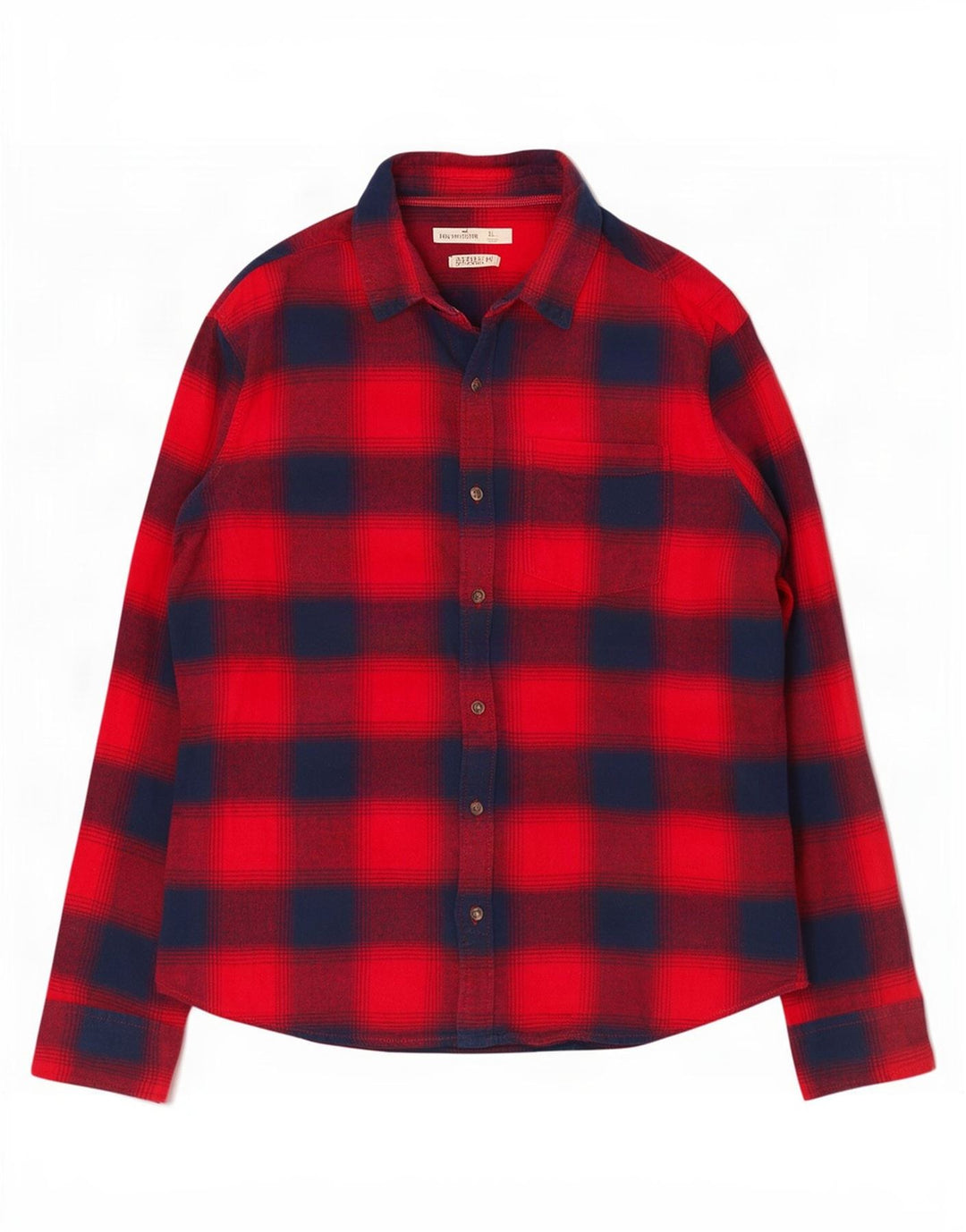 Hollister Flanelskjorte til mænd XL rød ternet bomuld