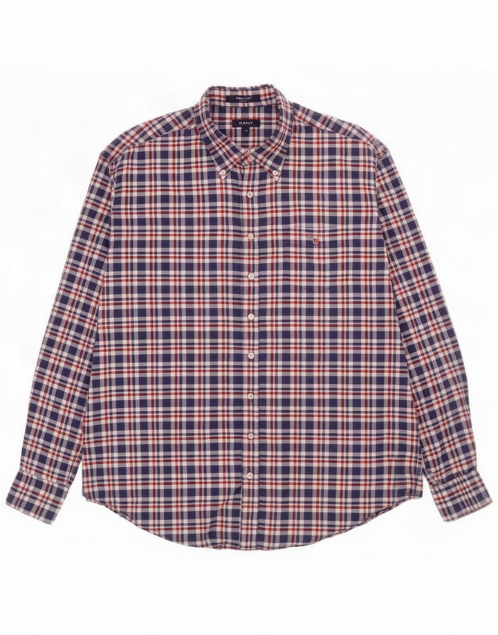 Gant herre Regular Fit skjorte 2XL blå ternet bomuld