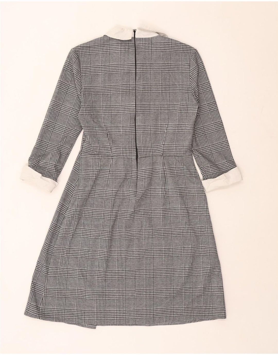 Marks & Spencer Dame A-Line Kjole UK 10 Small Black Houndstooth