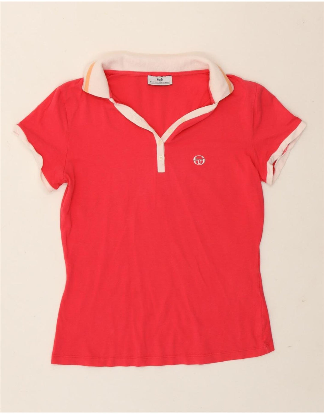 Sergio Tacchini Dame Polo Shirt IT 44 Medium Pink Bomuld