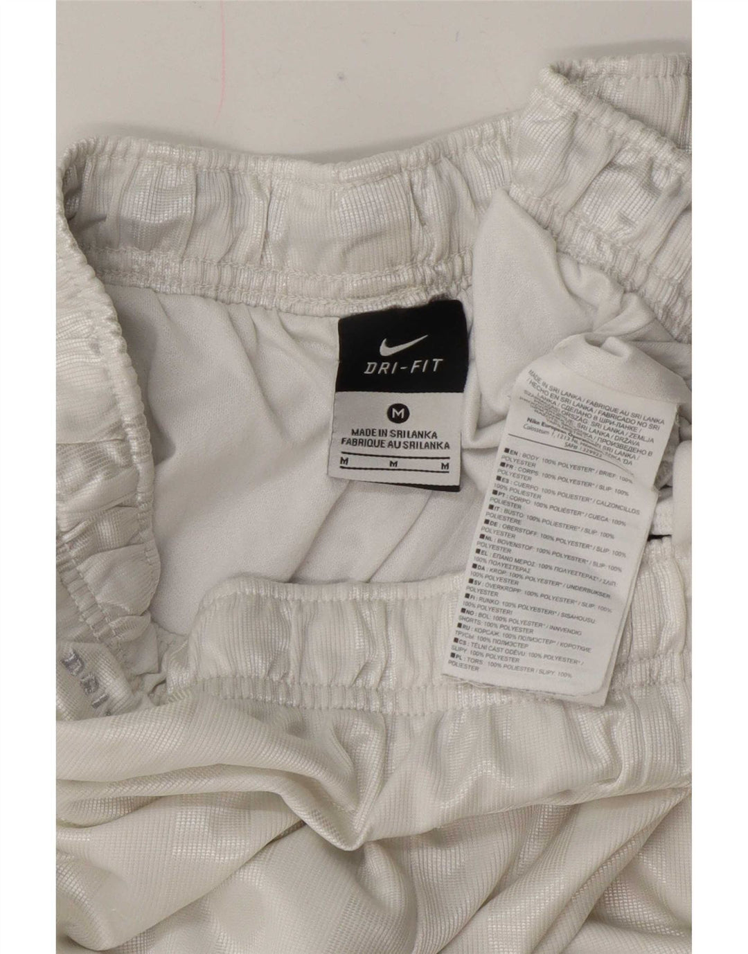 Nike Herre Dri Fit almindelige sportsshorts Medium hvid stribet polyester