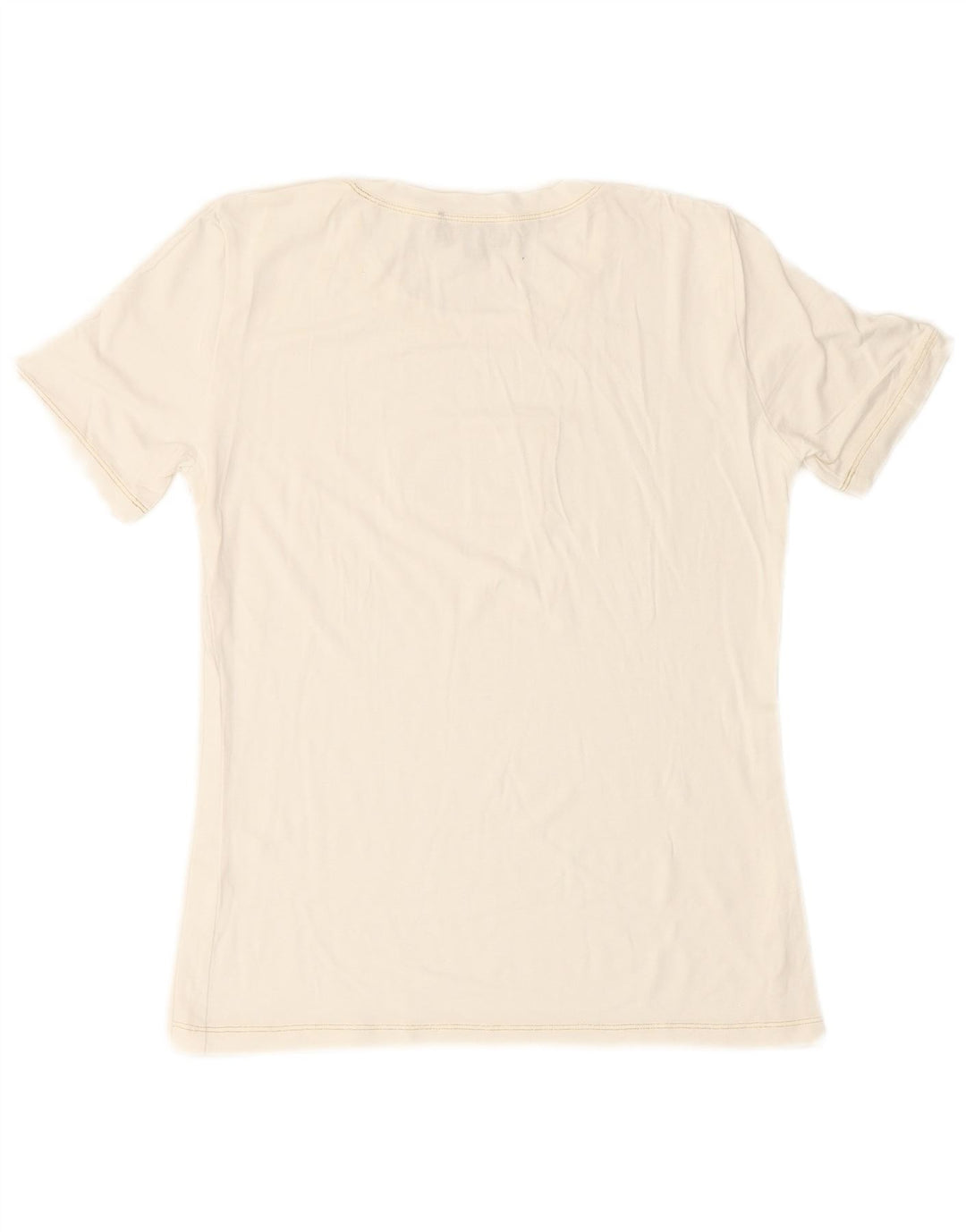 LUISA SPAGNOLI Dame Grafisk T-Shirt Top UK 14 Medium White Viscose