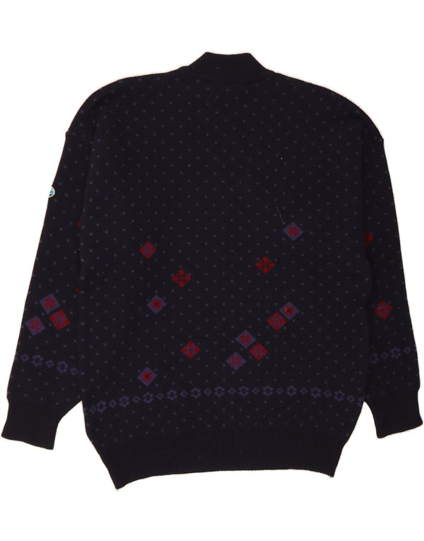 NORTH POLE Herre Turtle Neck Jumper Sweater 2XL Navy Blue Fair Isle Wool