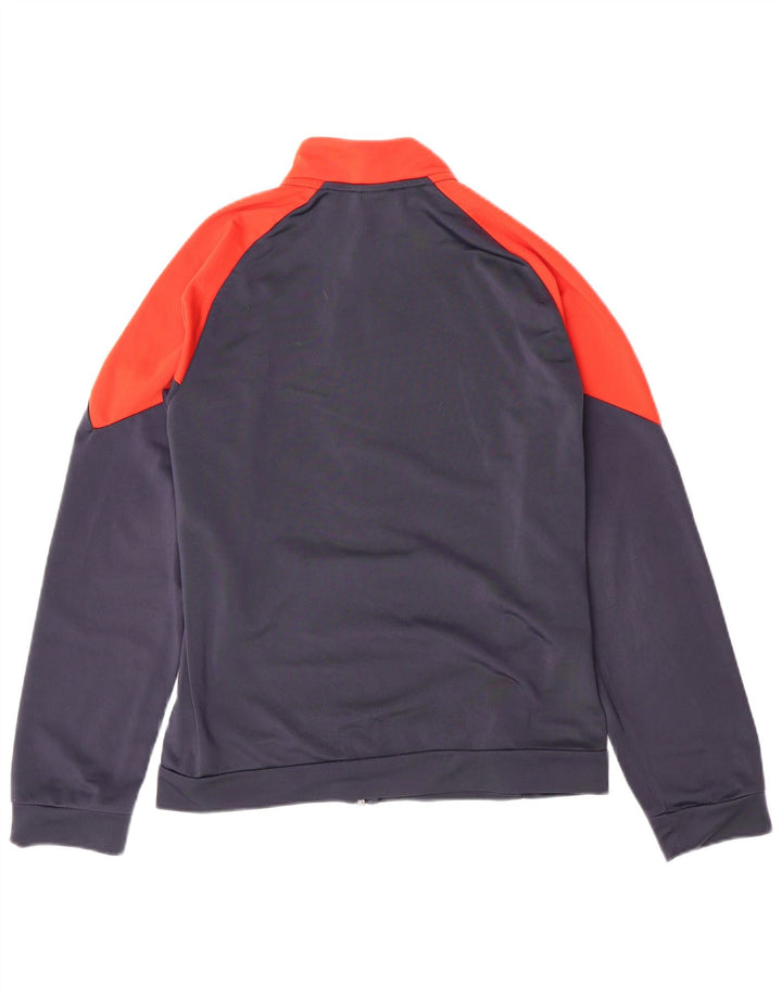 PUMA Boys Graphic Tracksuit Top Jacket 13-14 Years Navy Blue Colourblock