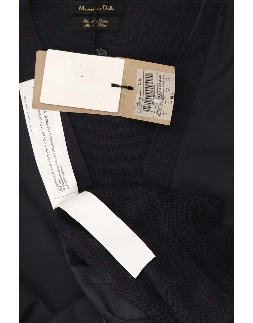 Massimo Dutti Herre Regular Fit cardigantrøje Stor marineblå polyamid