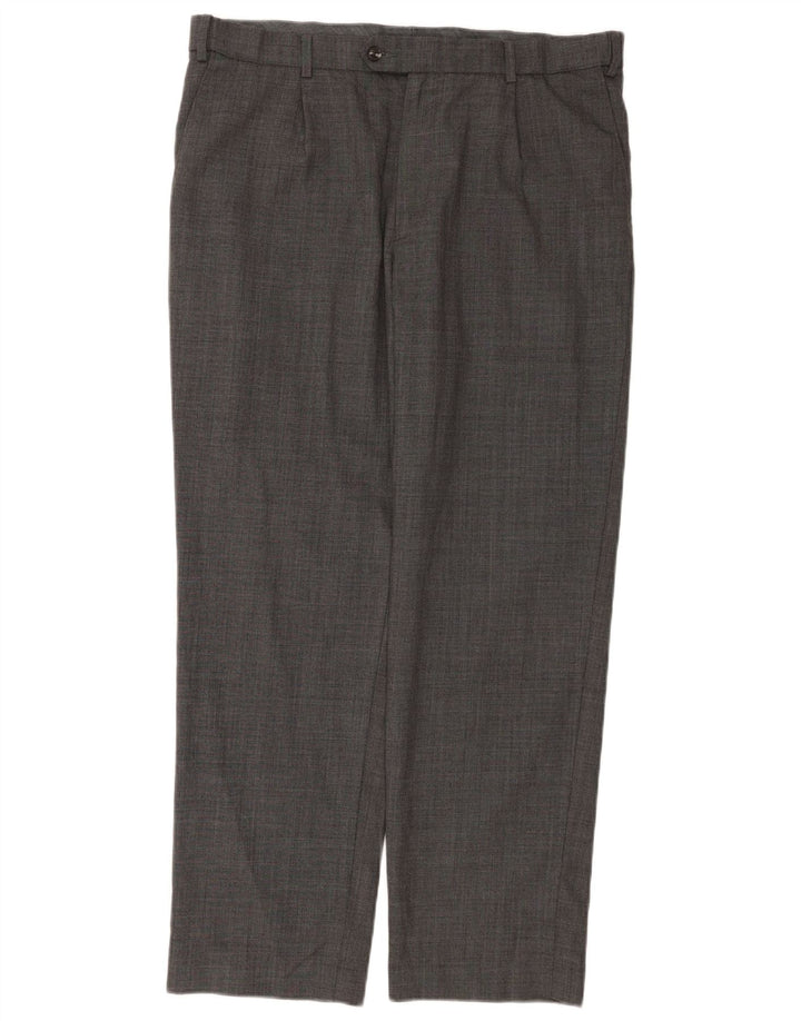 Marks & Spencer Herre Straight Regular Fit Suit Bukser W36 L31 Grå Uld