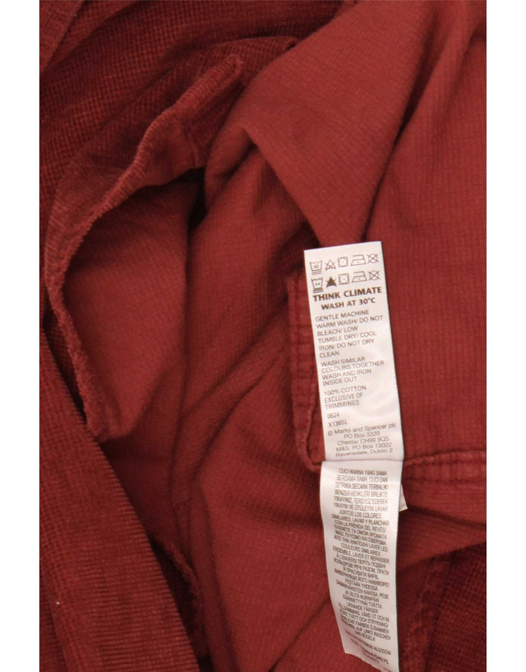 Marks & Spencer Herreskjorte 2XL Bourgogne bomuld