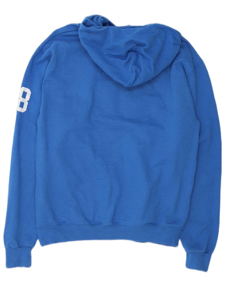 Champion Herre Huskies Grafisk Hoodie Jumper Medium Blå Bomuld