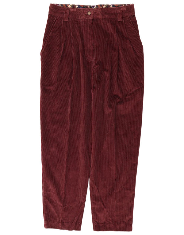ST MICHAEL Dame Pegged Corduroy Bukser UK 14 Medium W28 L26 Burgundy