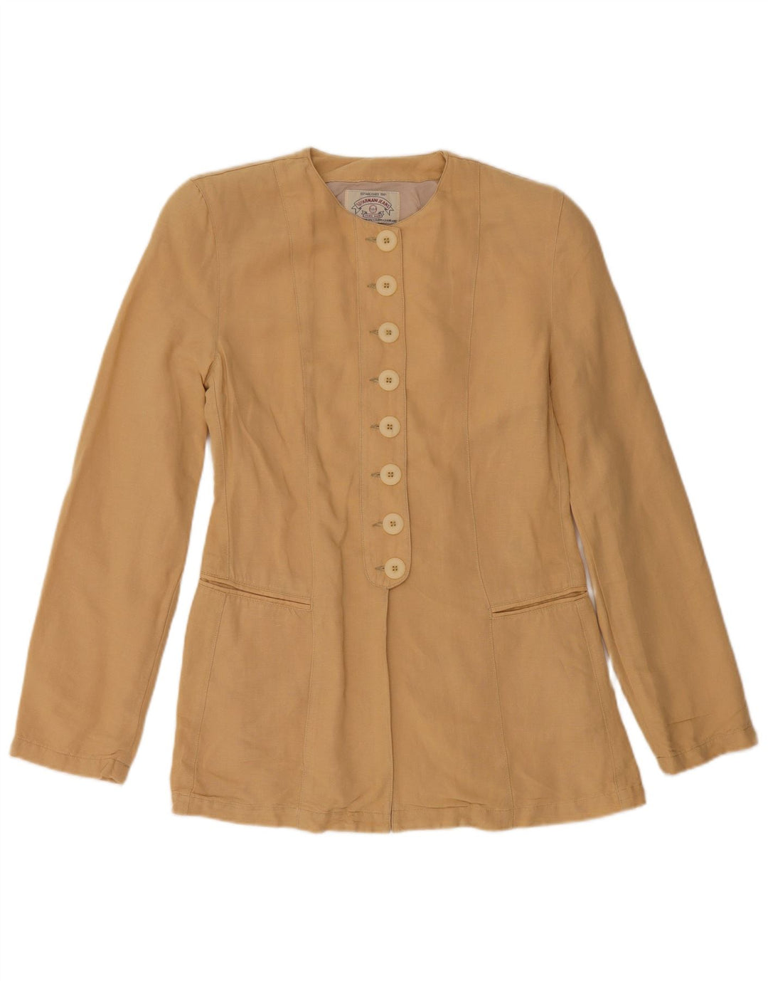 ARMANI JEANS Dame Blazer Jakke IT 40 Lille Beige Viscose