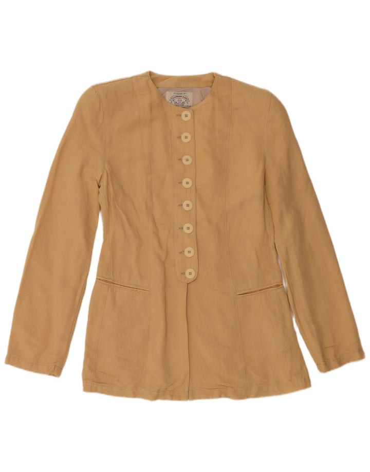 ARMANI JEANS Dame Blazer Jakke IT 40 Lille Beige Viscose