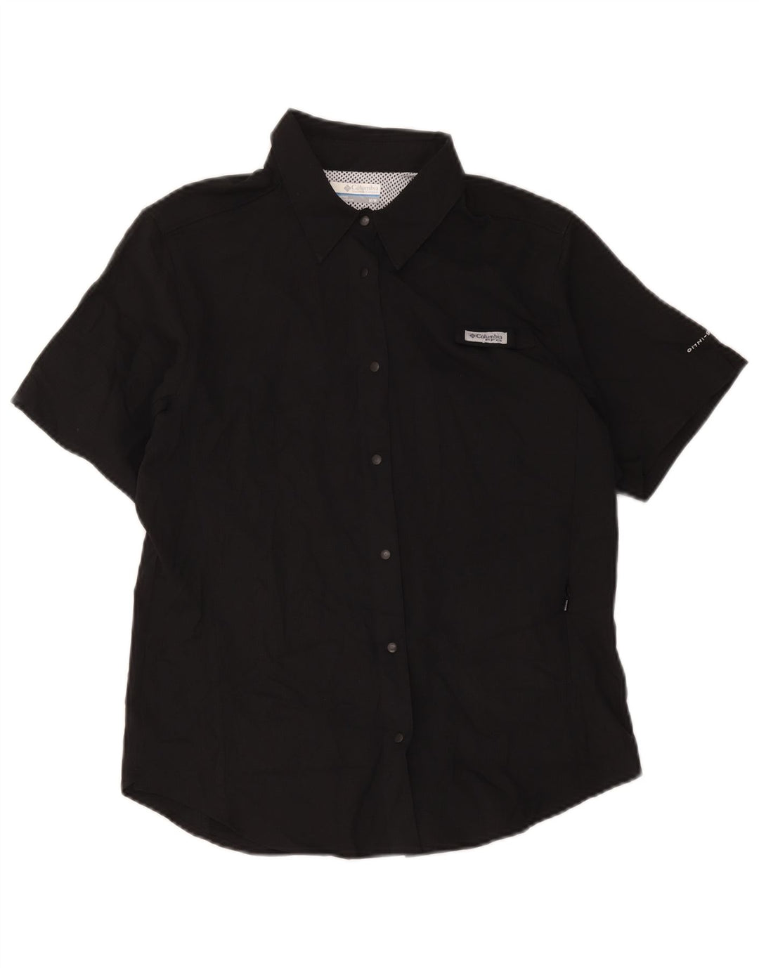 Columbia Womens Omni-Shade kortærmet skjorte UK 14 Medium Black Polyester