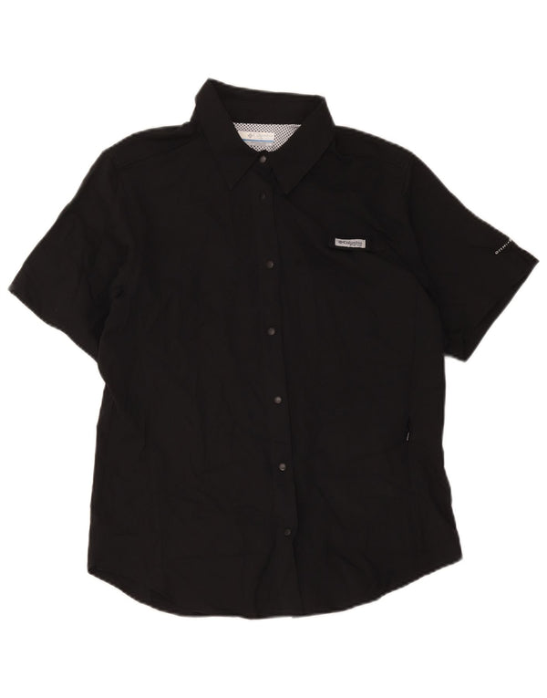 Columbia Womens Omni-Shade kortærmet skjorte UK 14 Medium Black Polyester