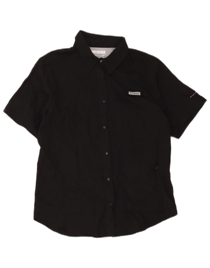 Columbia Womens Omni-Shade kortærmet skjorte UK 14 Medium Black Polyester