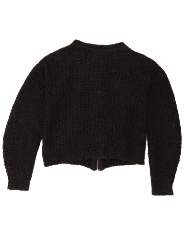 Topshop Dame Crop Cardigan Sweater UK 6 XS Sort Akryl