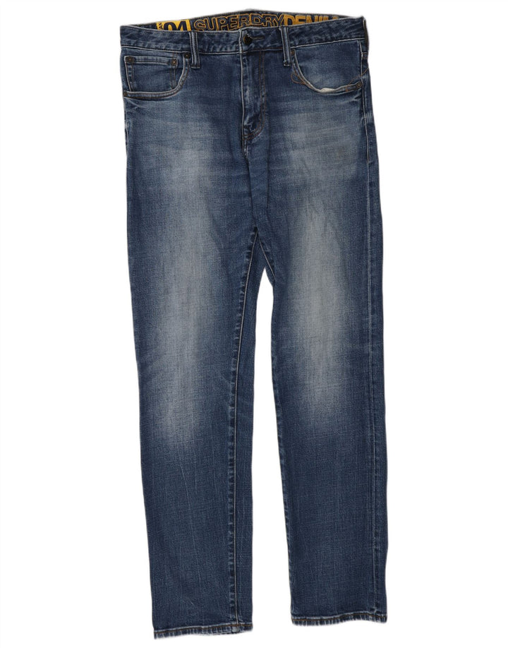 Superdry Slim Jeans til mænd W32 L34 blå bomuld