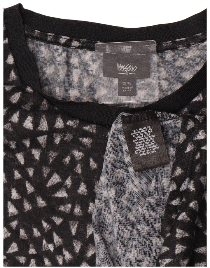 Mossimo Dame See Through Bluse Top UK 18 XL Sort Polyester