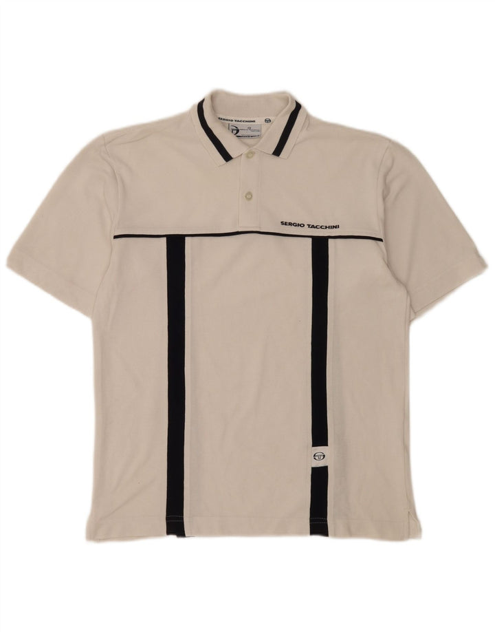 Sergio Tacchini Herre poloshirt Lille hvid Colourblock Bomuld