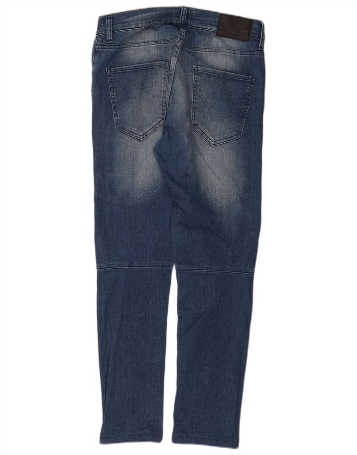 Zara Herre Distressed Slim Jeans EU 40 Medium W31 L28 Blue Colourblock