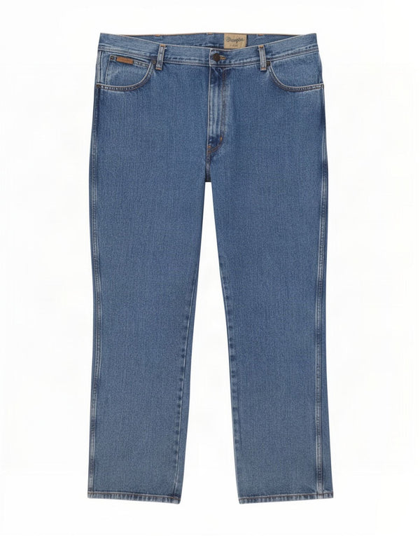 Wrangler Herre Texas Straight Jeans W42 L32 Blå Bomuld