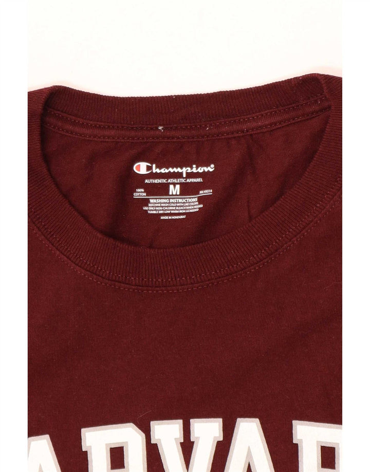 Champion Herre Harvard Regular Graphic T-Shirt Top Medium Maroon Cotton