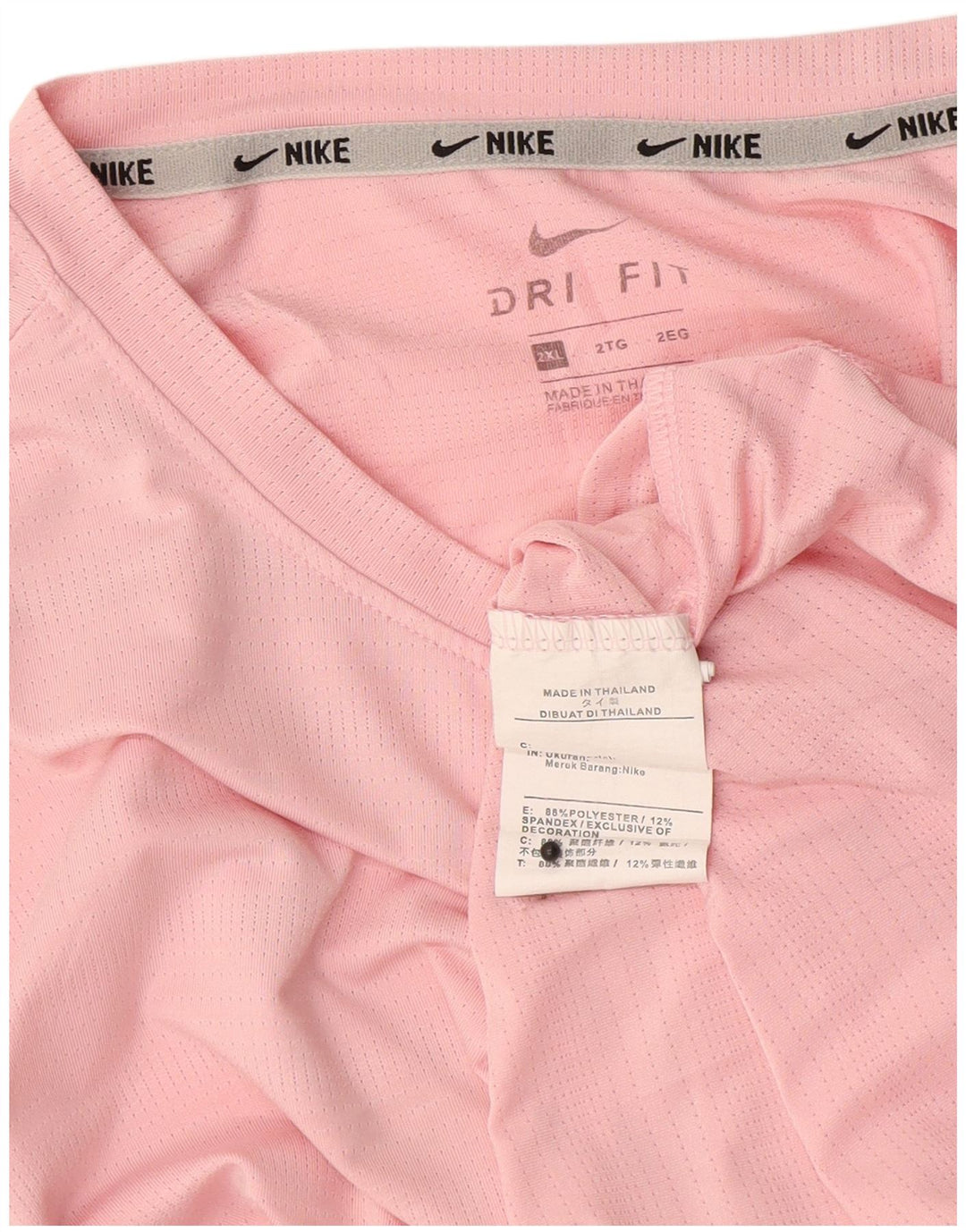Nike Herre Dri Fit T-Shirt Top 2XL Pink Polyester
