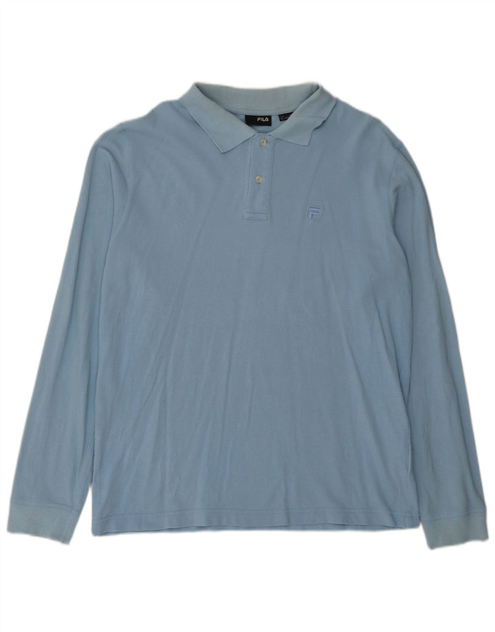 Fila Langærmet Polo Shirt til mænd Stor blå bomuld