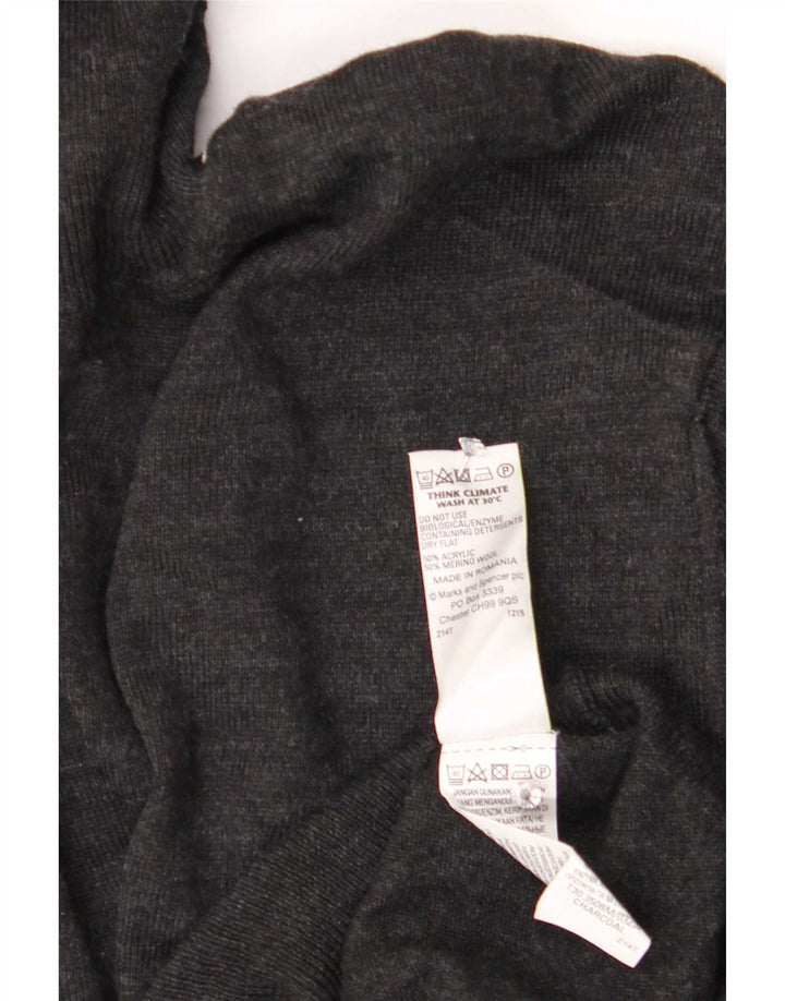 Marks & Spencer Herre Roll Neck Jumper Sweater XL Grå Akryl