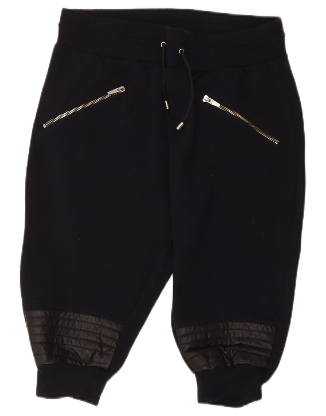 Zara Dame Bermuda Sport Shorts Large Navy Blue Polyester