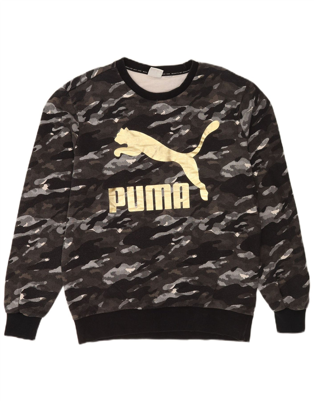 Puma Herre Grafisk Sweatshirt Jumper Medium Grå Camouflage
