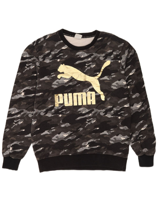 Puma Herre Grafisk Sweatshirt Jumper Medium Grå Camouflage