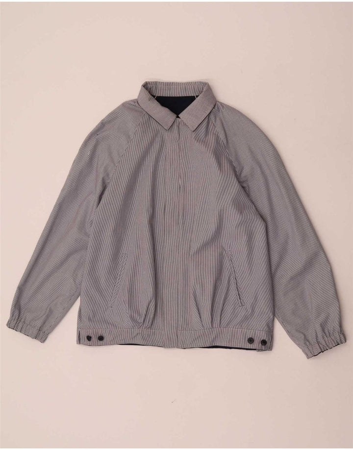 Vintage vendbar bomberjakke til kvinder EU 38 Medium marineblå polyester
