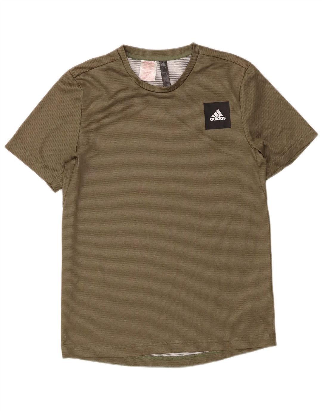 ADIDAS Boys Aeroready T-Shirt Top 13-14 Years Khaki Polyester