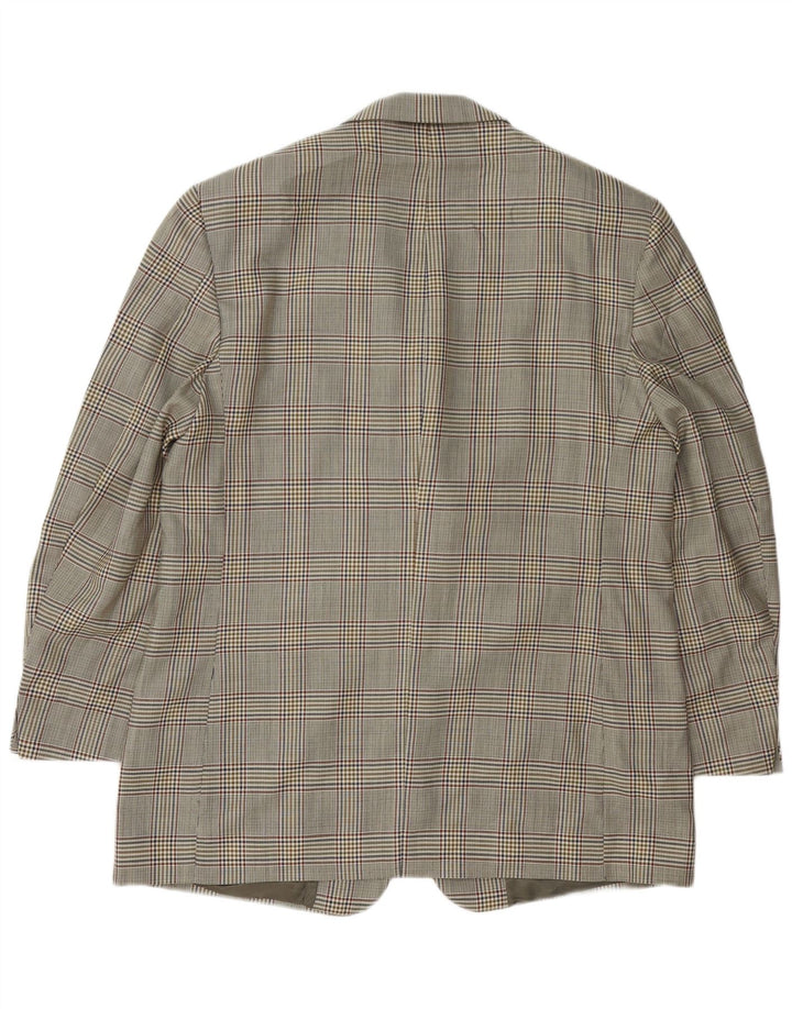 Brooks Brothers Herre 3-knaps blazerjakke IT 54 2XL Grå Houndstooth Uld