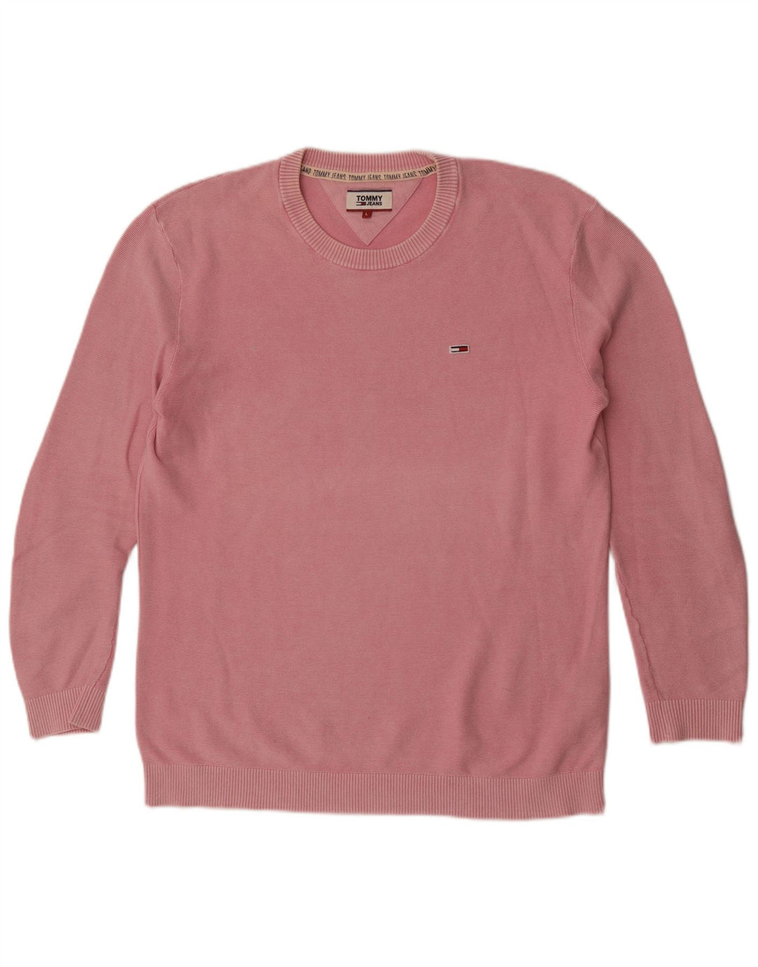 Tommy Hilfiger Herre Crew Neck Jumper Sweater Large Pink