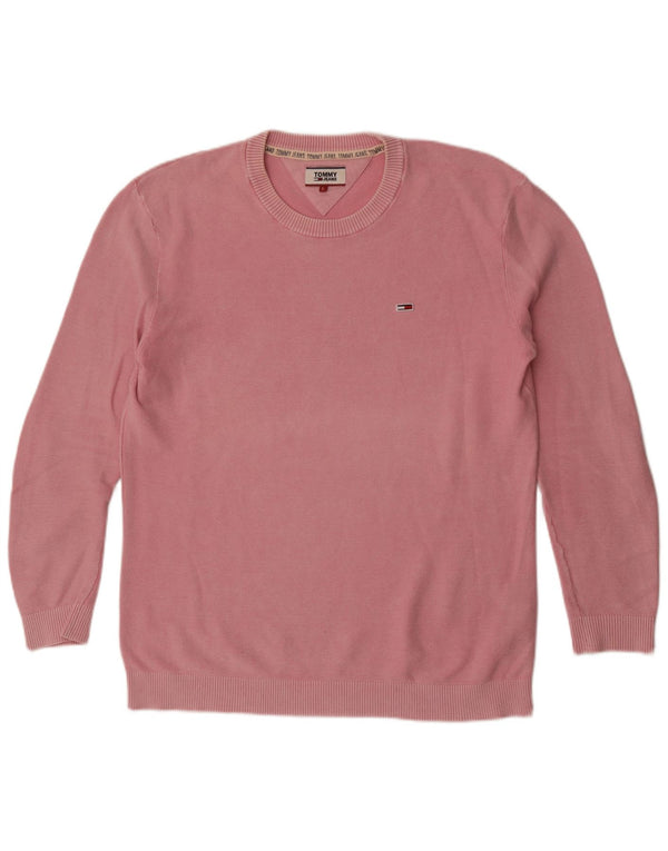 Tommy Hilfiger Herre Crew Neck Jumper Sweater Large Pink