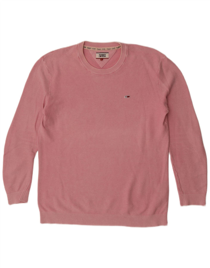 Tommy Hilfiger Herre Crew Neck Jumper Sweater Large Pink