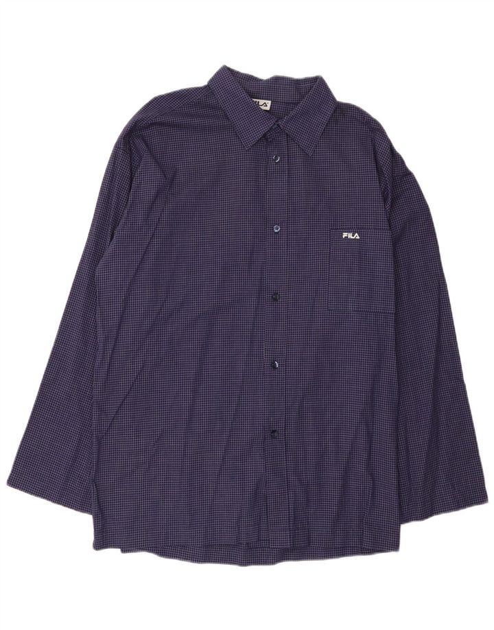Fila Herreskjorte Stor marineblå Gingham Bomuld