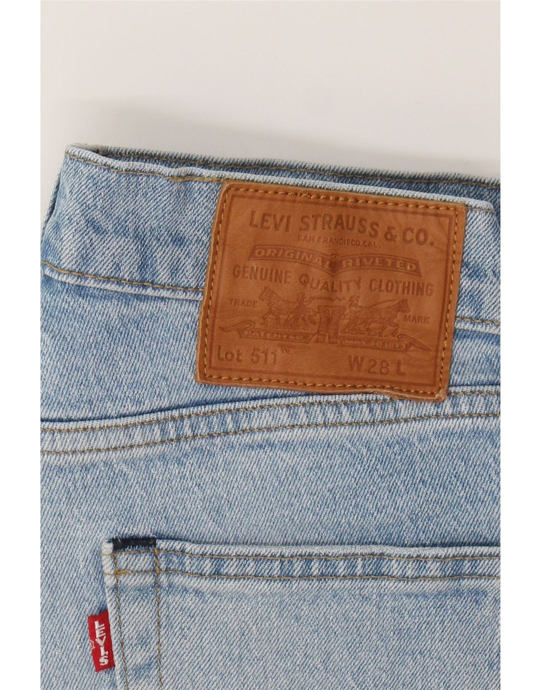 LEVI'S Womens 511 Slim Denim Shorts W28 Medium  Blue Cotton Vintage Levi's and Second-Hand Levi's from Messina Hembry 