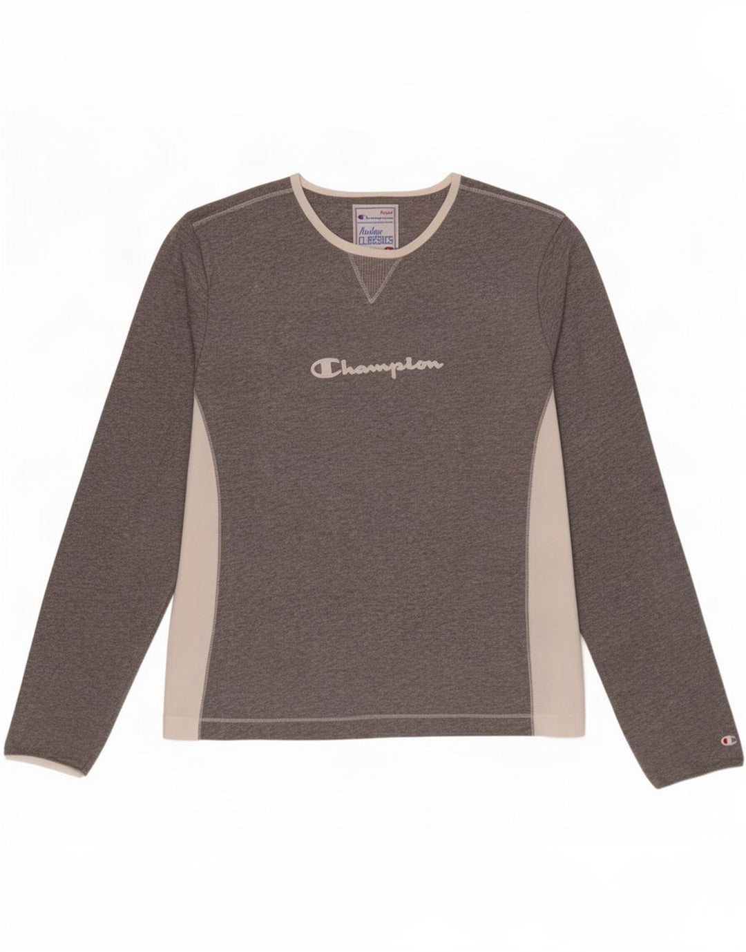 Champion Womens Heritage Classics Grafisk Top Langærmet UK 14 Stor Grå