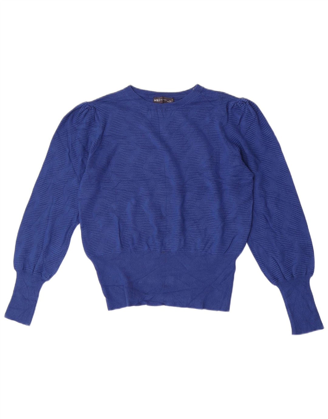 Marks & Spencer Dame sweater med rund hals DK 14 Medium Blue Geometric