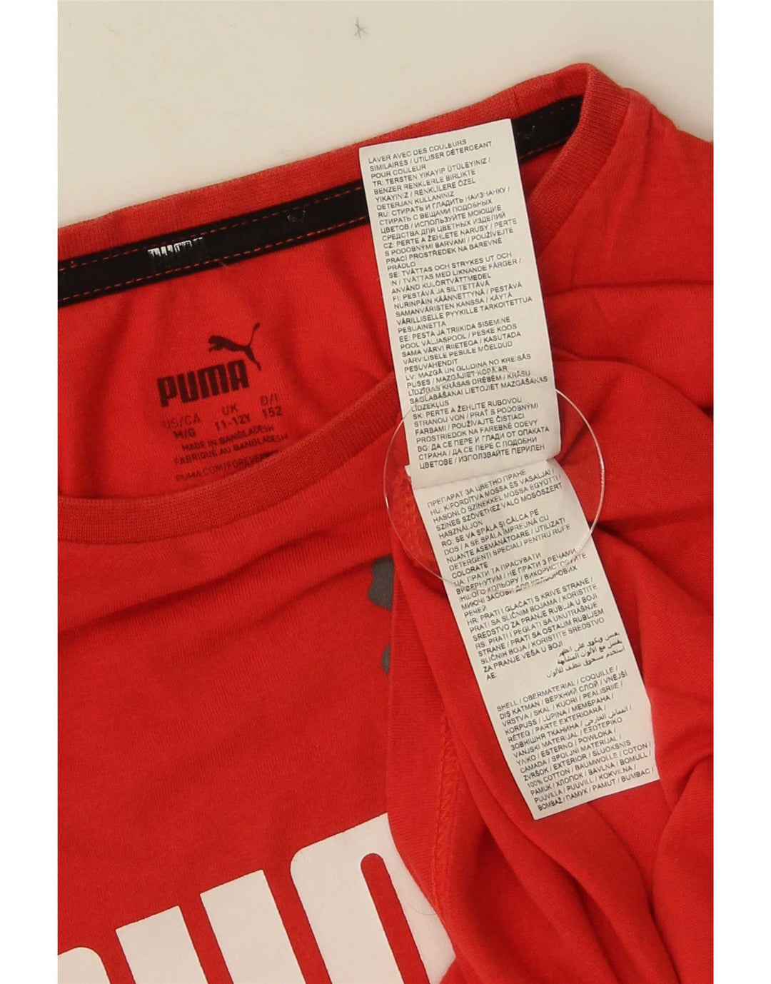 Puma drenge grafisk t-shirt top 11-12 år rød bomuld