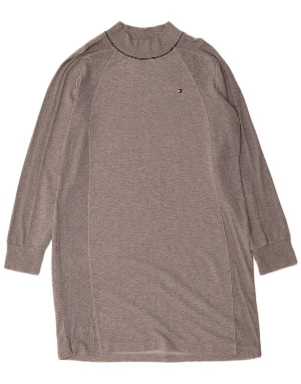 Tommy Hilfiger Dame Sweatshirt Jumper Kjole UK 16 Stor Grå Viscose