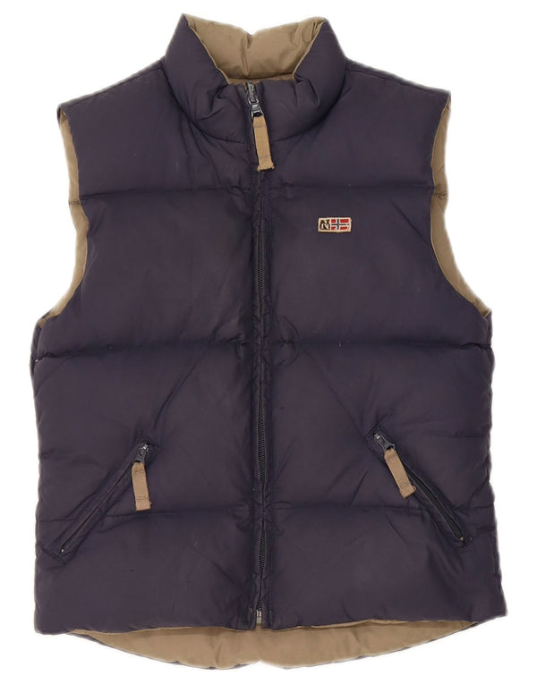 Napapijri Boys Geographic Reversible Polstret Gilet 7-8 Years Navy Blue