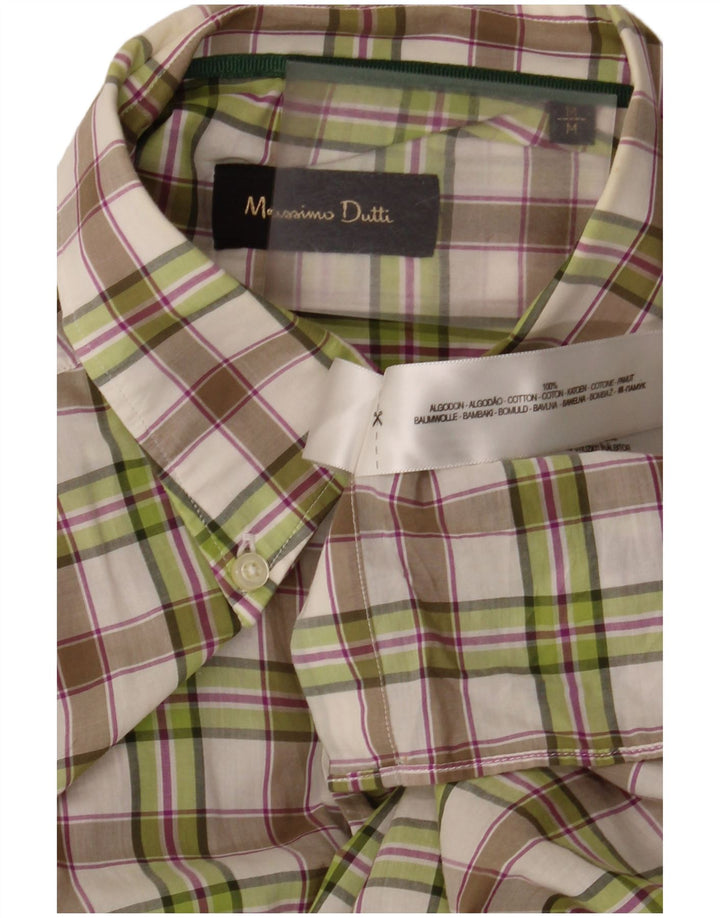 Massimo Dutti herreskjorte mellemgrøn ternet bomuld