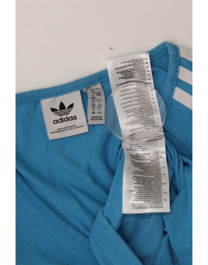 Adidas Dame Crop Top Langærmet UK 12 Medium Blue Bomuld