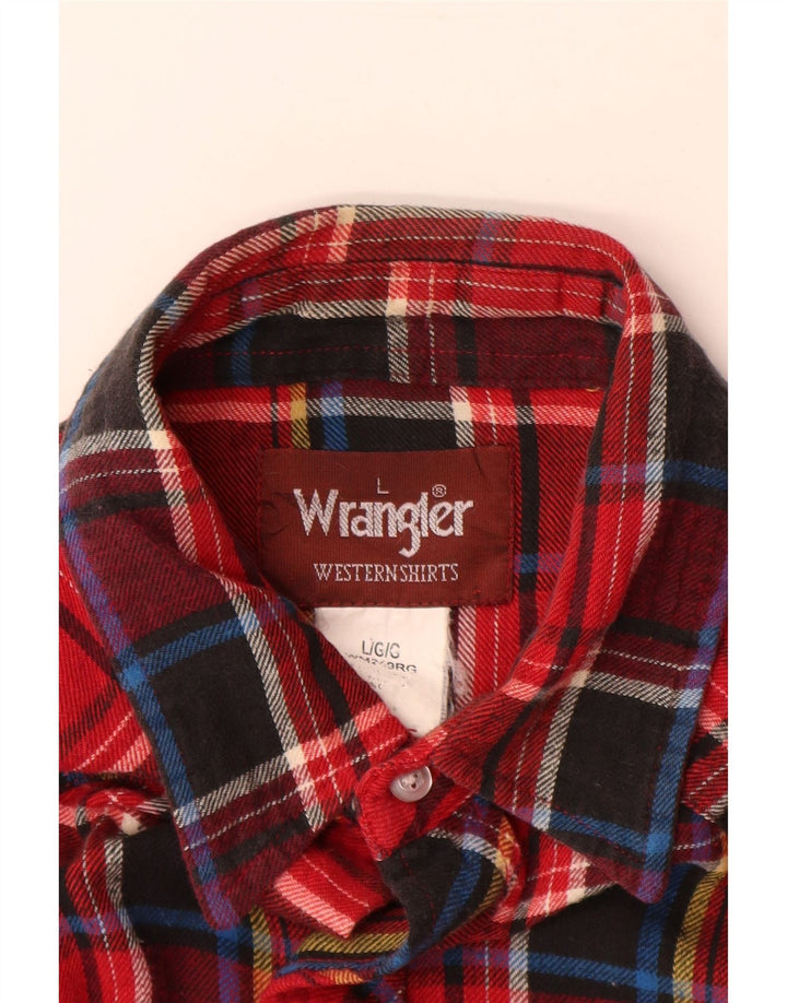 Wrangler herre vestlig flannelskjorte stor rød plaid